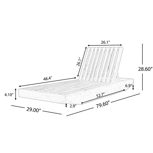 Modern Acacia Wood Outdoor Chaise Lounge With Beige Water-Repellent Cushion & Integrated Headrest, Adjustable & Foldable Design For Patio, Poolside, Garden