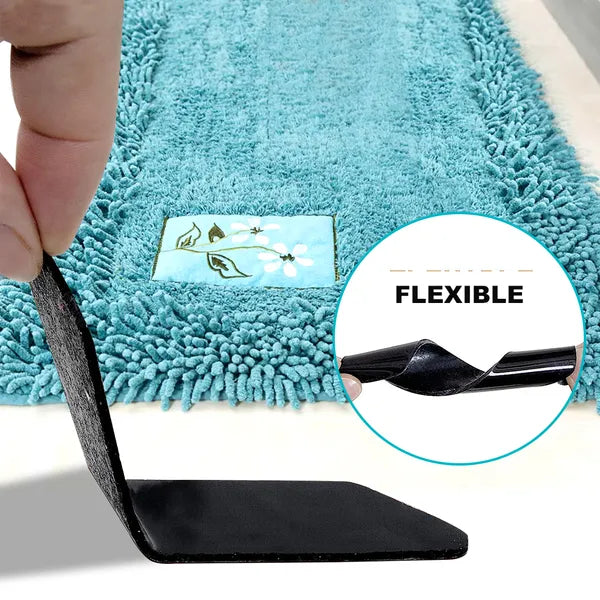 Carpet Anti-slip Sticker,180X30mm - 8 Pieces, Parallelogram, Black