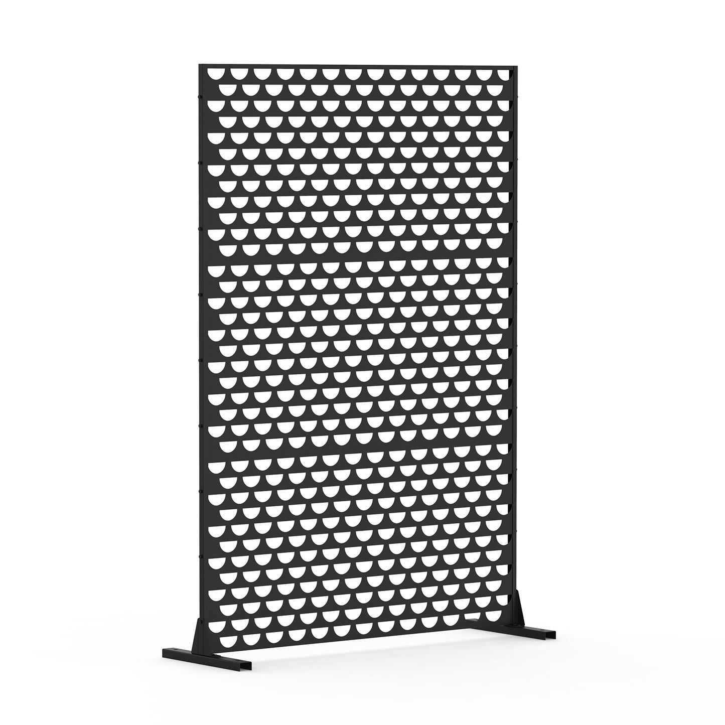 Metal Privacy Screens And Panels With Free Standing, Freestanding Outdoor Indoor Privacy Screen, Decorative Privacy Screen For Balcony Patio Garden, Semi-Circular Shape