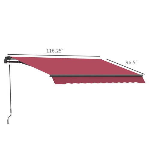 Patio Awning Canopy Retractable Deck Door Outdoor Sun Shade Shelter