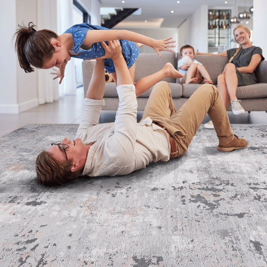 MARFI 6X9 Grey Multi Abstract Area Rug
