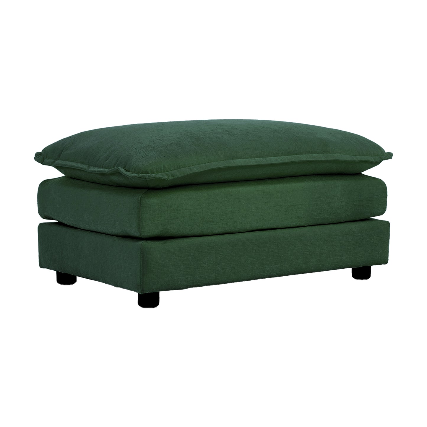 Comfort U Shaped Couch With Reversible Chaise, Modular Large U-Shape Sectional Sofa, Double Extra Ottomans,Green Chenille
