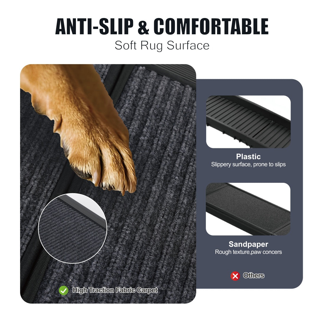 Dog Ramp For Car 71 Long 19.5 Wide Portable Dog Ramps For Large Dogs With Non-Slip Rug Surface Dog Car Ramp For SUV Car Truck, Folding Dog Ramp Up To 250LBS