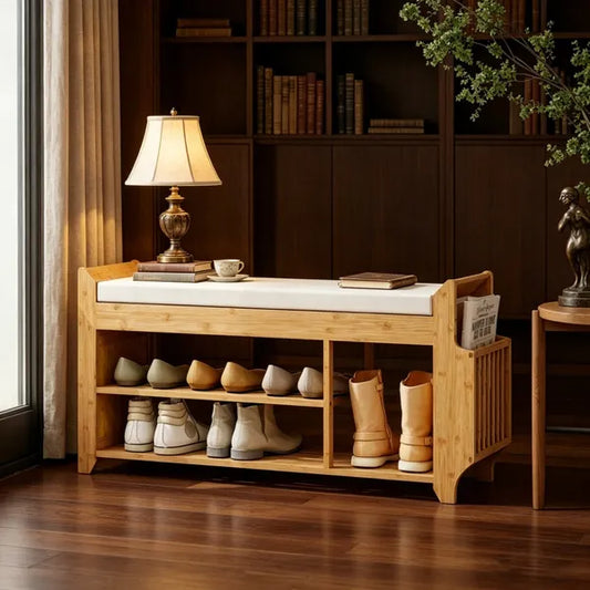 Shoe Bench 39.4 Inches X 11.8 Inches X 19.7 Inches For Hallway