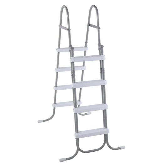 4 Steps 52in Pool Ladder Iron Grey Frame White Steps Safety Ladder