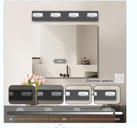 29in Modern 4-Light LED Vanity Light, Sleek Black Bathroom Wall Light Fixture For Mirror, Shower, And Bathroom Decor