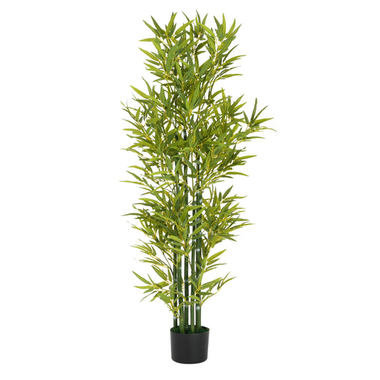5 Artificial Bamboo With Black Plastic Pot, Set Of 2