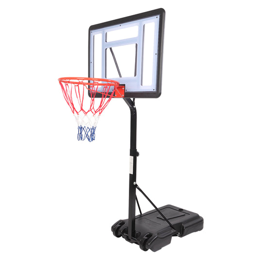 Same Model Code 13290080-HY-B064S Portable Movable Swimming Pool PVC Transparent Backboard Basketball Stand Basket Adjustment Height 1.15m-1.35m Maximum Applicable For 7 - Ball