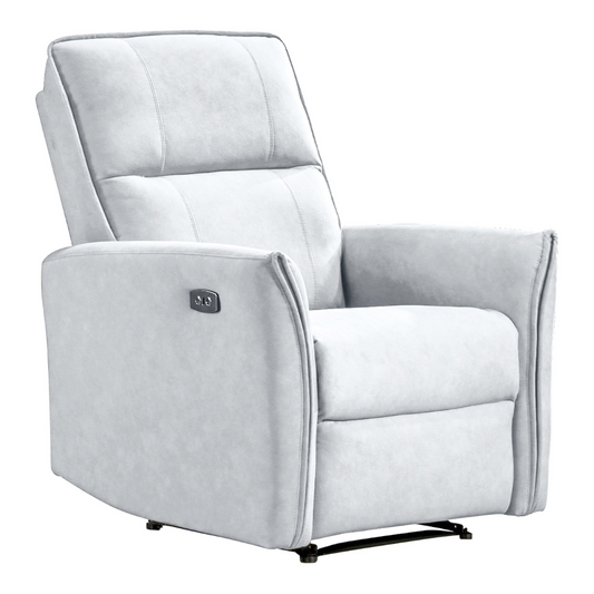Top Quality Asheville Mid-Century Modern Recliner Chair With Infinite Position Design In Light Gray Italian Suede 41 H X 33 W X 29 D For Living Room Apartment Study Room Office