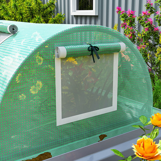 Mini Greenhouse With 5 Mesh Windows, Portable Plant Hot House With PE Cover And Steel Plants Suitable For Cultivation In Various Settings