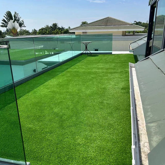 3FTX10FT Outdoor Artificial Grass Runner Rug, Thick Realistic Fake Grass Roll Decor Patio Balcony Garden Lawn, Dog Pets Turf Drain Mat, 1.38 Pile Height