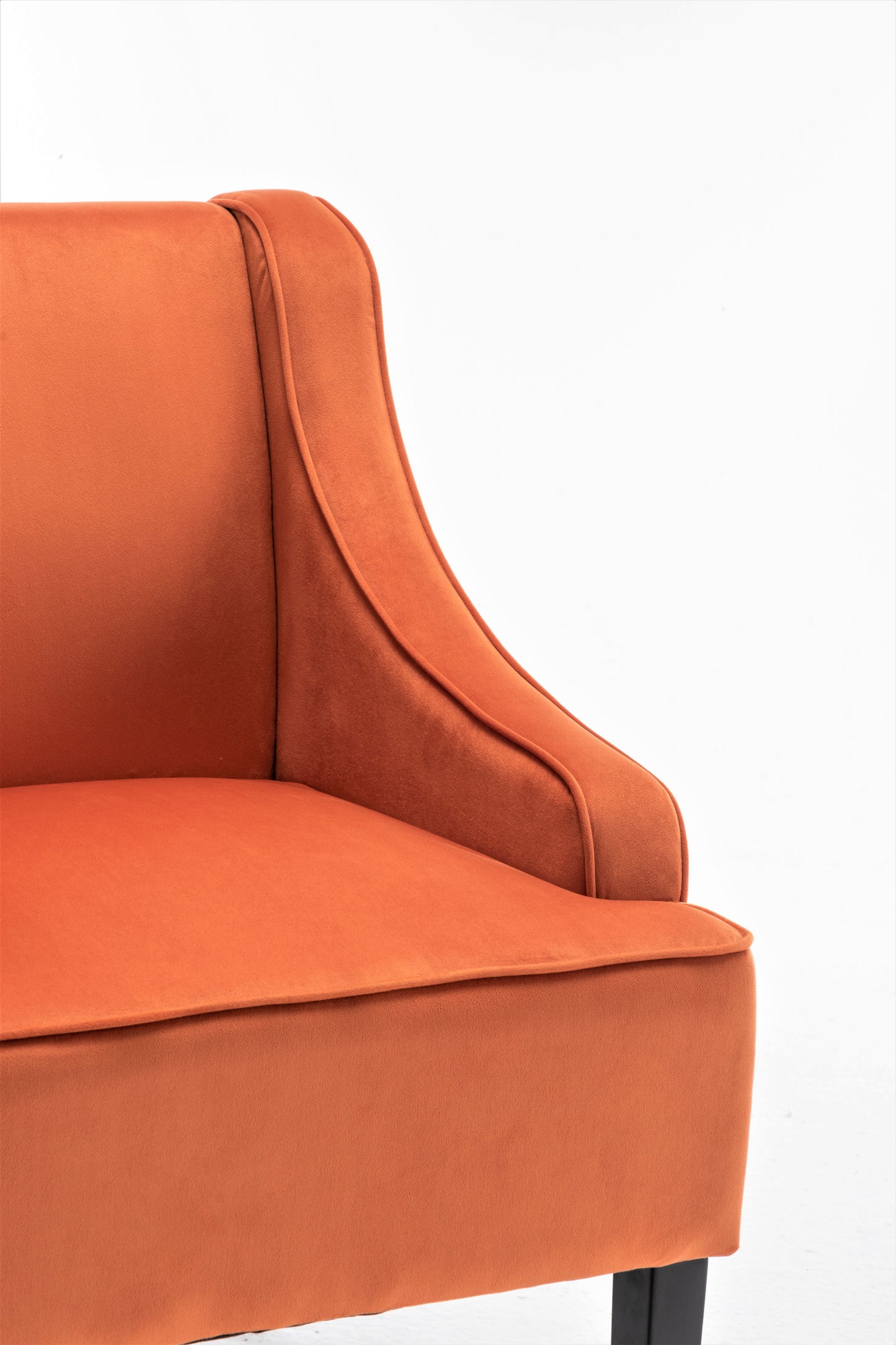 Versatile Upholstered Side Chair, Solid Wood Frame With Recessed Arms, Tapered Front Legs And Flared Back Legs, Foam & Sinuous Springs Cushioned Accent Chair For Entryway Bedroom Dining Room