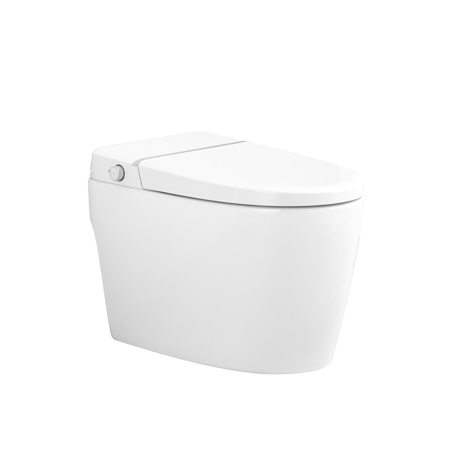 Smart Toilet Bidet Combo With Foot Sensor Open Cover Seat, Self-Cleaning Nozzle, Heated Seat, Night Light, Knob Control, Power Outage Flushing, Soft Close, Auto Flush, With Remote Control