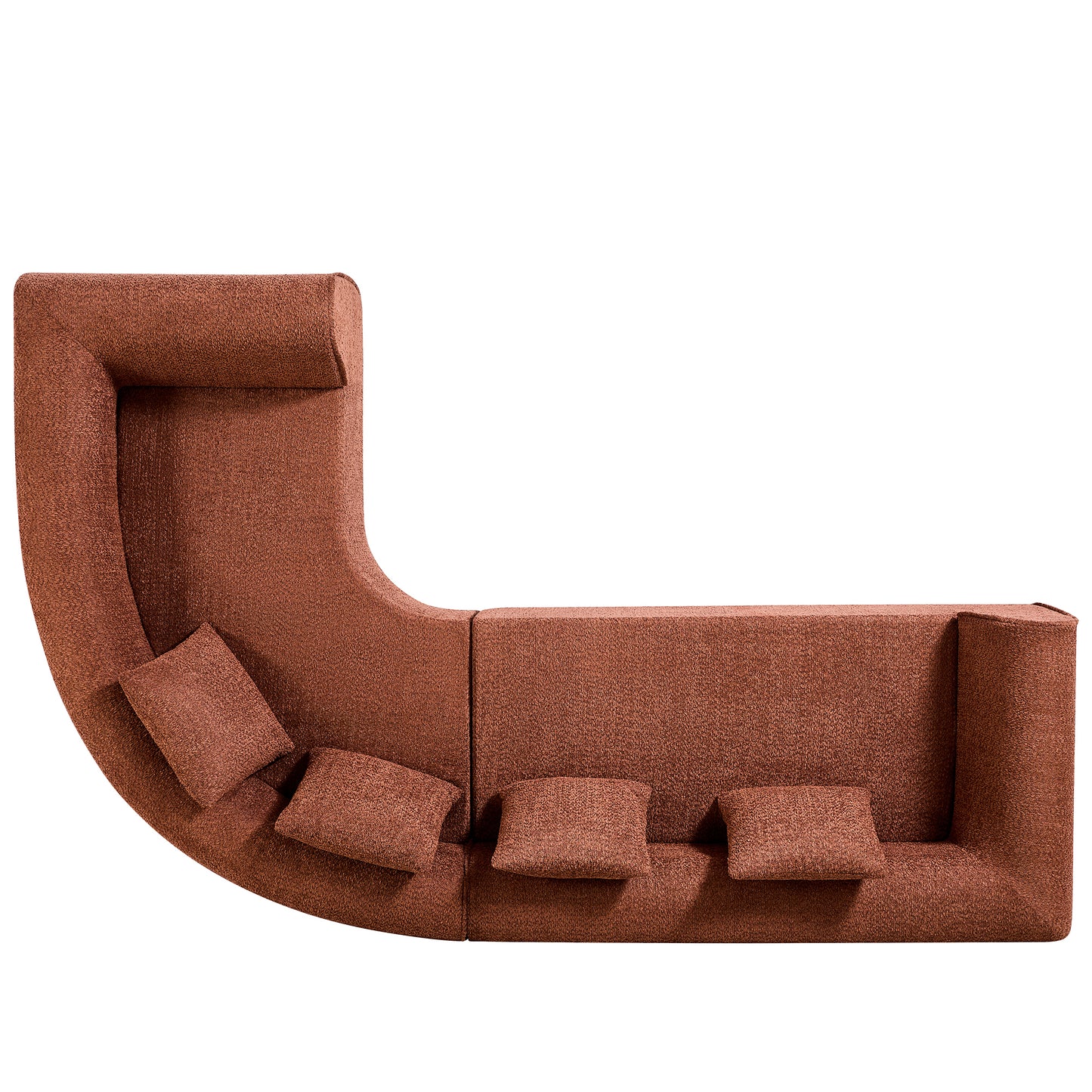 110 Modern Curved L-Shaped Modular Sectional Sofa With High-Density Fully Compressed Sponge, 2-Piece Set, Fully Assembled Right Hand Facing, Perfect For Living Room, Lounge