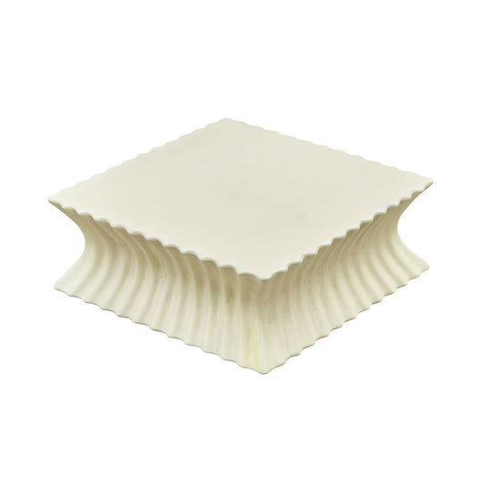 35.43 Inch Square Coffee Table Vintage Sturdy Fiberglass Table For Living Room Apartment Office No Need Assembly Beige