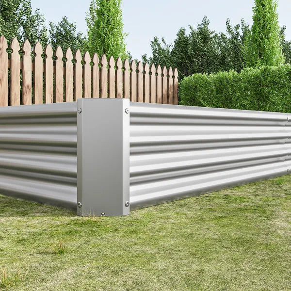 Raised Garden Bed Kit - Metal Raised Bed Garden 7.6x3.7x0.98ft For Flower Planters, Vegetables Herb Silver