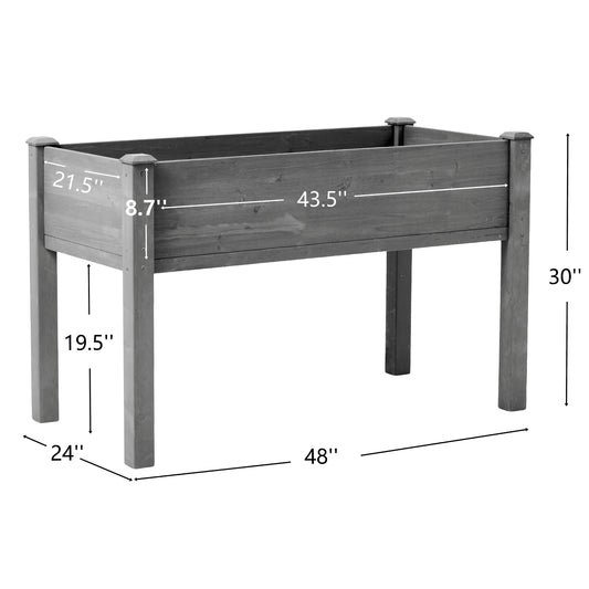 48x24x30 Inch Raised Garden Bed With Legs, Elevated Wooden Planter Box For Outdoor Plants Flowers Fruits Vegetable Herb Growing