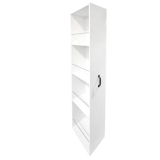 Bookcase With Two Pulled Out Doors Shelving Cabinet,4 Tier Floor Standing Bookcase,Slide Out Storage Bookcase File Cabinet,Office Bedroom Living Room Hidden Storage Cabinet With Wheels