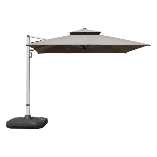 9 Ft. Aluminum Cantilever Tilt Patio Umbrella With Center Pole, Gray Base Not Included
