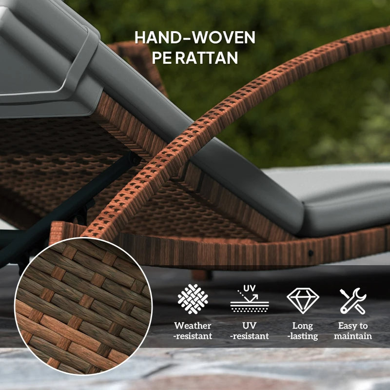 Set Of 2 Wicker Chaise Lounge Chair Outdoor Patio Lounger With 5 Adjustable Back, Wheels, Cushion, Multiple Packages Shipped. Please Pay Attention To The Dimensions And Weight In The Details.