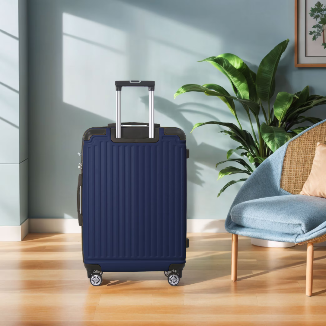 Blue 3-Piece Premium ABS Luggage Set-20, 24, And 28 Suitcases With Multi-Position Handle, Silent Spinner Wheels, And TSA-Approved Lock-Durable, Stylish, And Spacious Travel Gear