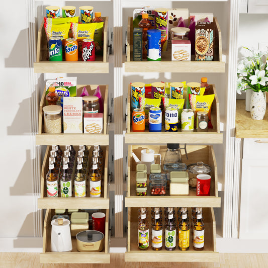 Pull Out Cabinet Organizer High Drawer 19 W X 21 D Hard Close Wood Slide Out Shelves Cabinet Storage And Organizer With Full Extension Rail Slides Pull Out Drawer For Kitchens Cabinet Pantry