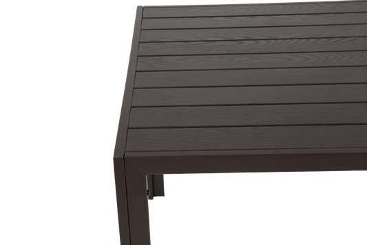 7 Pieces Patio Dining Set, Outdoor Furniture Table And 6 Textilene Chairs, Outdoor Furniture With Rectangular Table And 6 Stackable Chairs Family Conversation Set For Garden Backyard Deck-Brown