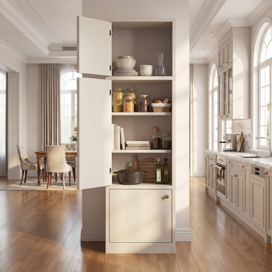 Tall Narrow Pantry Cabinet 71 Inch Freestanding Storage Cabinet With Doors And Shelves, Adjustable Shelves, Drawer & Anti-Tip Kit, E1-Grade Wood, Warm White For Bathroom Storage Cabinet, Small Spaces