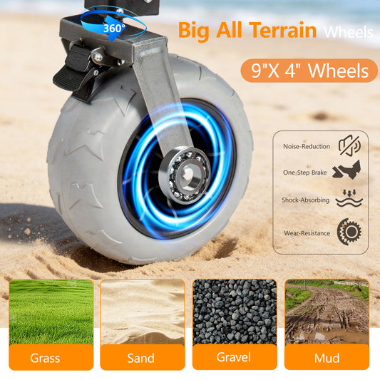 52- Inch Extended Heavy- Duty Foldable Utility Wagon 560lbs Patented Ultra- Stable Frame 1-6 Space- Saving Fold Portable And Collapsible For Beach Sports And Garden Use Dark Blue Gray