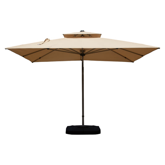 10 X10 Square Cantilever Umbrella With Center Pole, Beige Base Not Included
