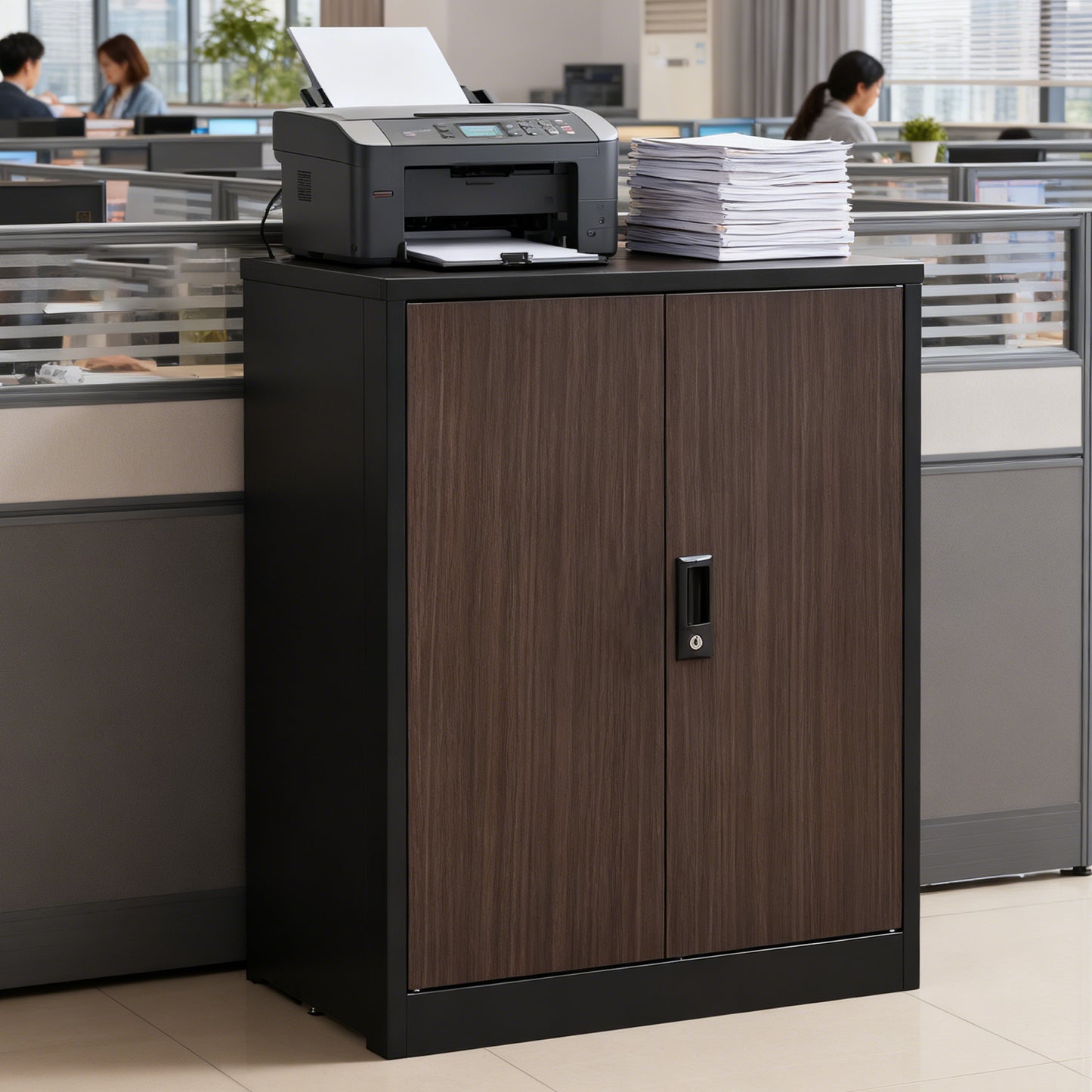 Metal Storage Cabinet With Locking Doors And Adjustable Shelf, Folding Filing Storage Cabinet , Folding Storage Locker Cabinet For Home Office,School,Garage, Black