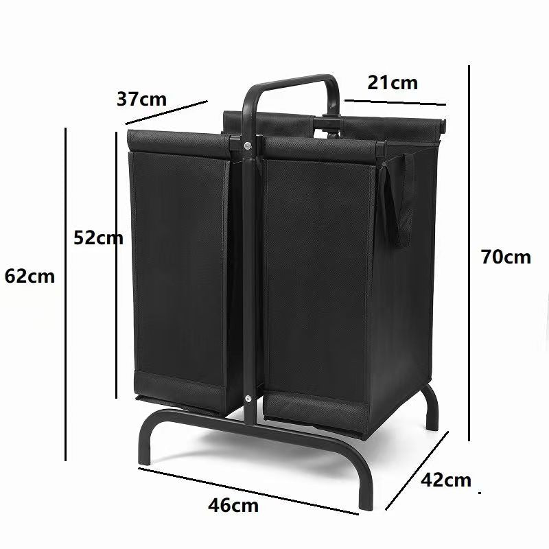 2-Tier Laundry Hamper 110L Large Oxford Clothes Basket Sorter With, Lid And Sorting Cards For Clothes & Toys Storage,Black