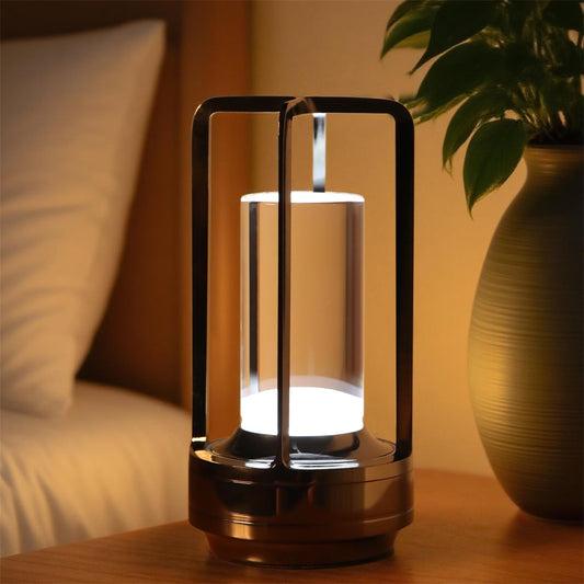2pcs Portable Touch Control Table Lamp With 5000mAh Battery, 3-Color Stepless Dimming Cordless LED Light For Bedroom Camping Restaurant Bar Indoo