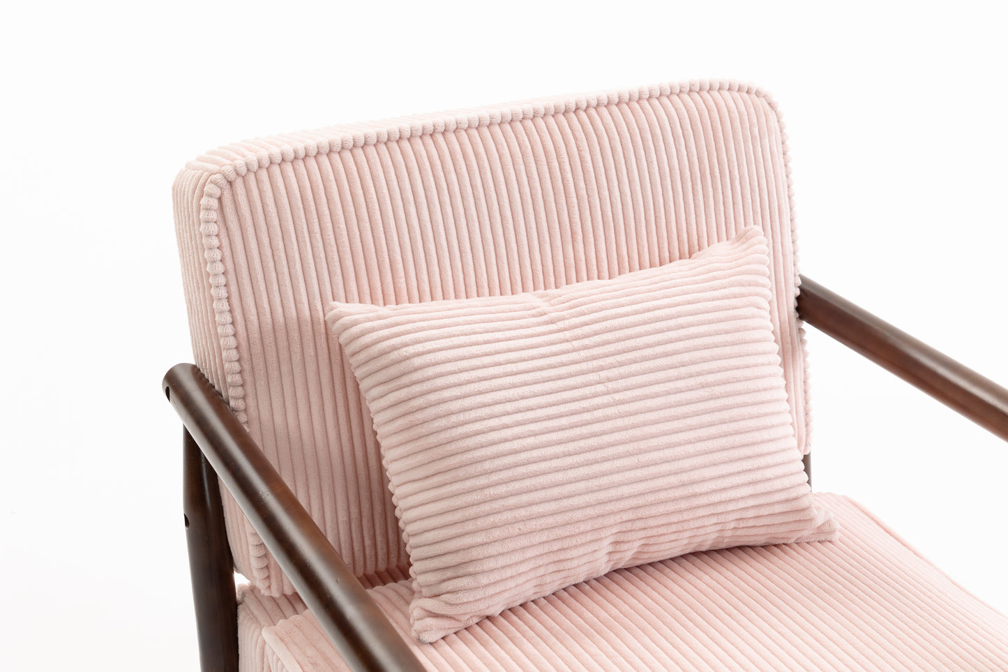 Storage Chair,Mid Century Modern Accent Chair With Wood Frame, Upholstered Living Room Chairs With Waist Cushion, Reading Armchair For Bedroom Sunroom