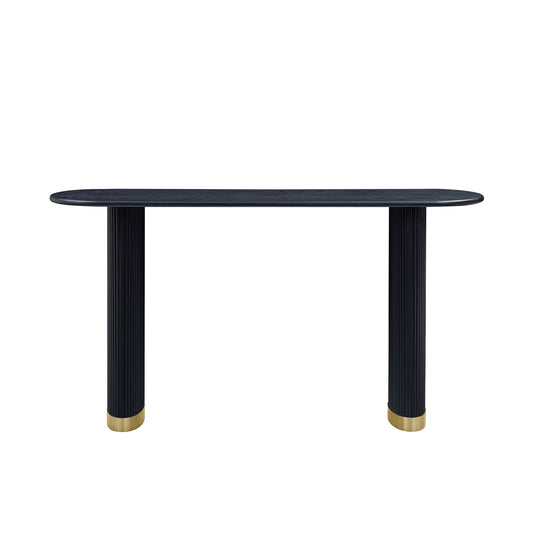 Length 59.1 Inch Entryway Table For Living Room,Narrow Console Table With Unique Stainless Steel Legs Design, Modern Design MDF Sofa Table Entrance Table For Hallway, Entrance,Apartment,Black
