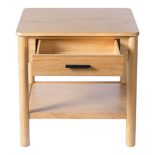 END TABLE K D WITH 1 DRAWER,NATURAL COLOR