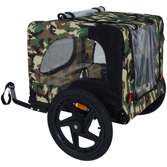 Pet Bike Trailer Dog Cart For Bicycle,Suitable For Small And Medium Pets, Easy Folding Cart Frame, Quick Release Wheel, Non-Slip Floor, Internal Leash