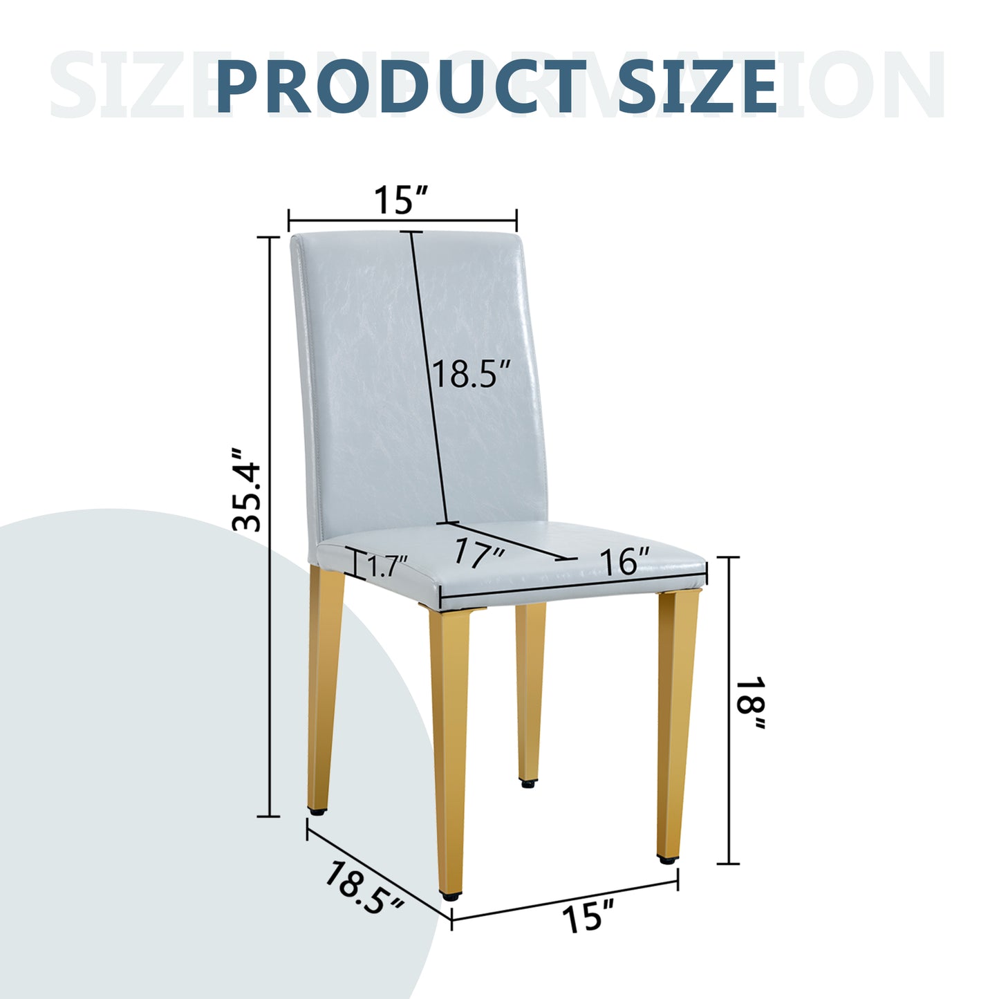Four Light Gray PU Dining Chairs, Simple And Versatile, Comfortable And Accompanied. Exquisite And Versatile Dining Chairs Unlock A Comfortable New Experience. Set Of 4