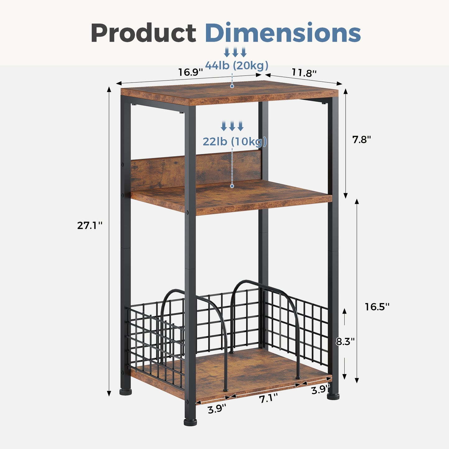 Three-tier Side Tables 2 Sets, A Storage-functional Record Player Stand That Can Hold Up To 1 00 Records, A Turntable Stand For Playing Vinyl Records
