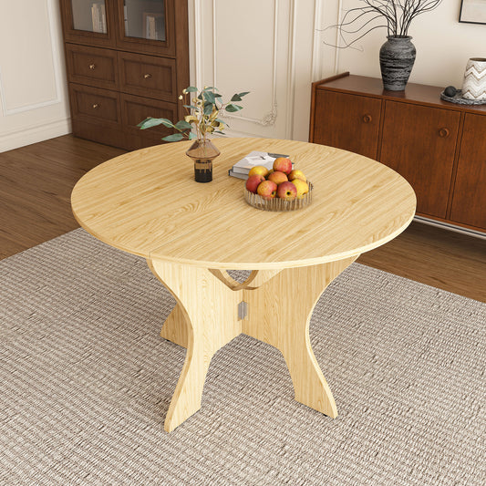 43 In Folding Dining Table For Small Spaces MDF Table With Wild Oak Veneer Space Saving Foldable Kitchen Table For Indoor And Outdoor Use