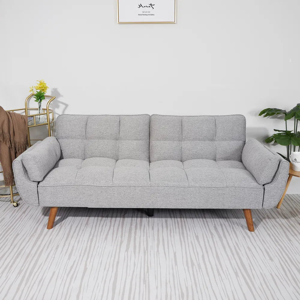 75' Flared Arm Convertible Sleeper Sofa-light Gray