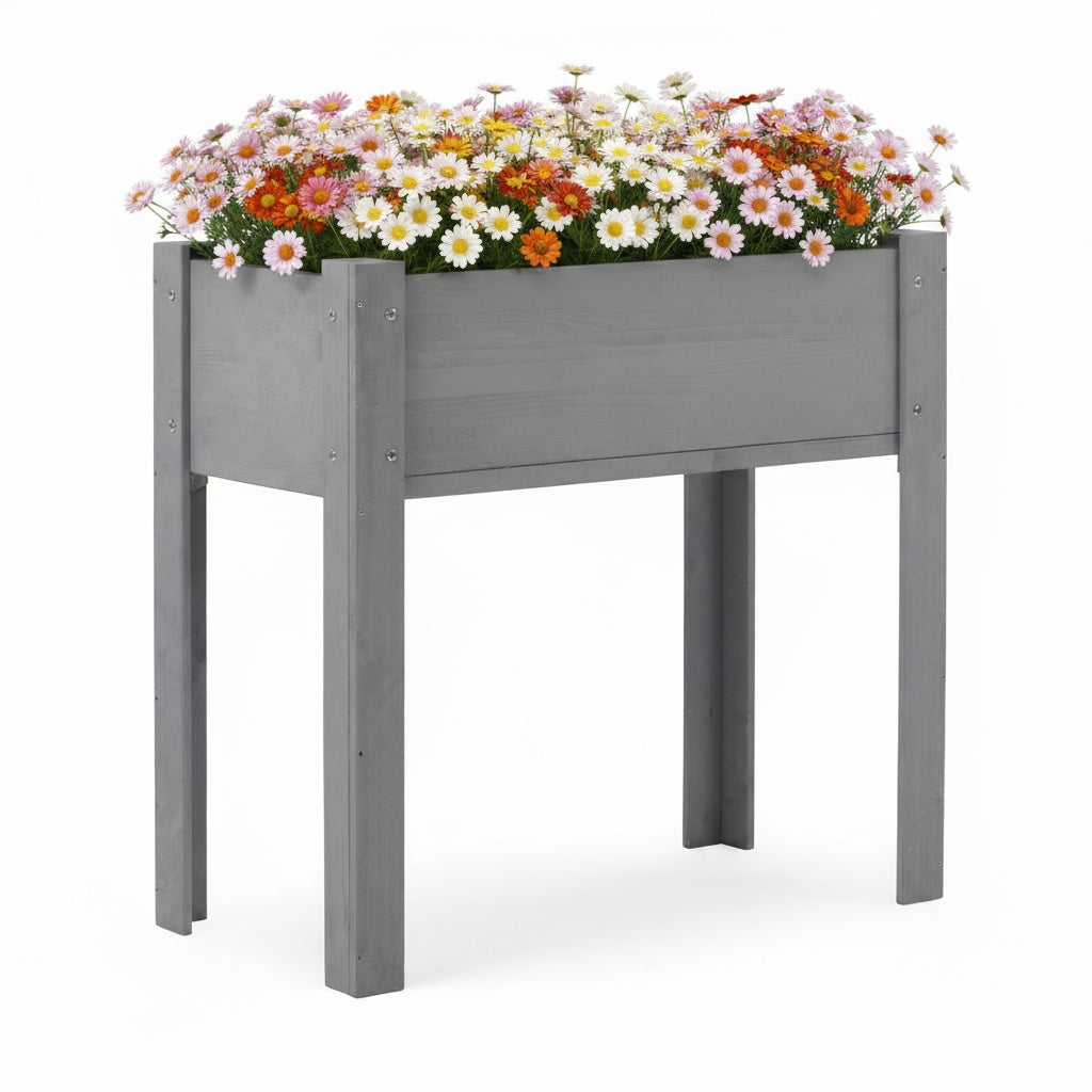 31x31x16 Inch Raised Garden Bed With Legs, Elevated Wooden Planter Box For Outdoor Plants Flowers Fruits Vegetable Herb Growing