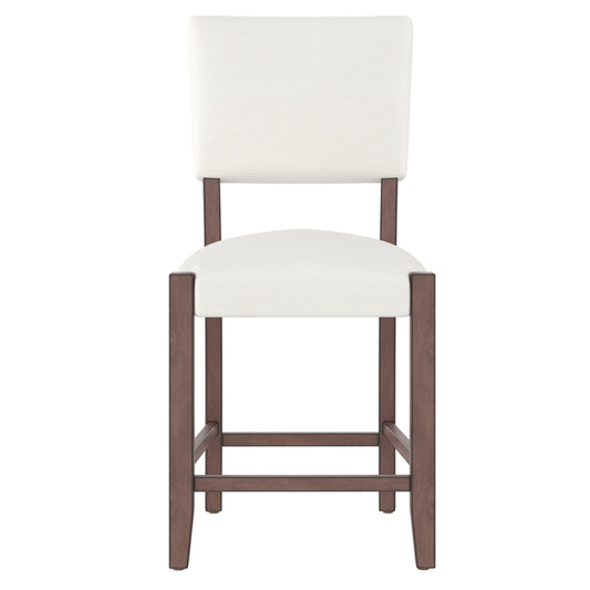 Mid Century Modern Bar Stools Set Of 2, 40.4 Counter Stools With Back, Linen Upholstered Barstools With Solid Wood Legs Bar Chairs For Kitchen Island Dining Room, Beige