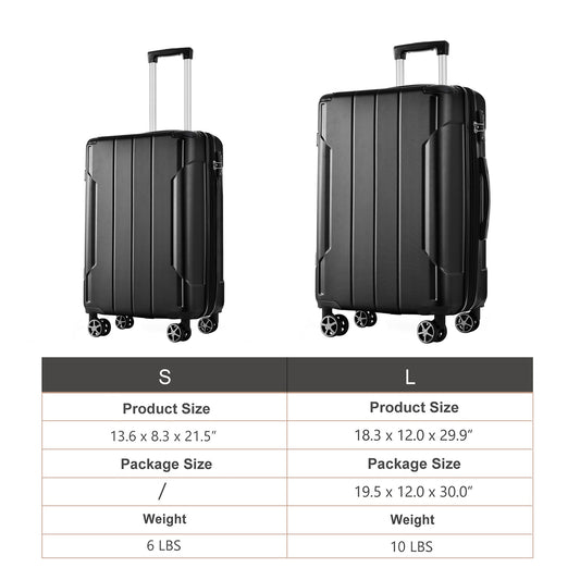Hardshell ABS Luggage Sets 2 Piece Suitcase Set Expandable With TSA Lock Spinner Wheels For Men Women