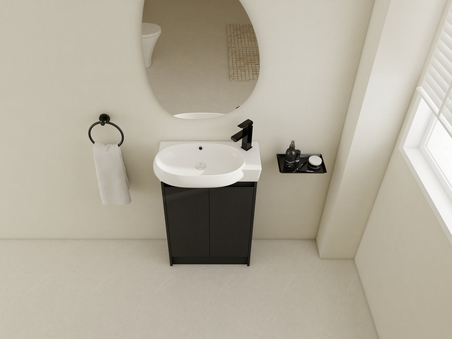 23 Freestanding Bathroom Vanity With Sink, Soft Close Doors