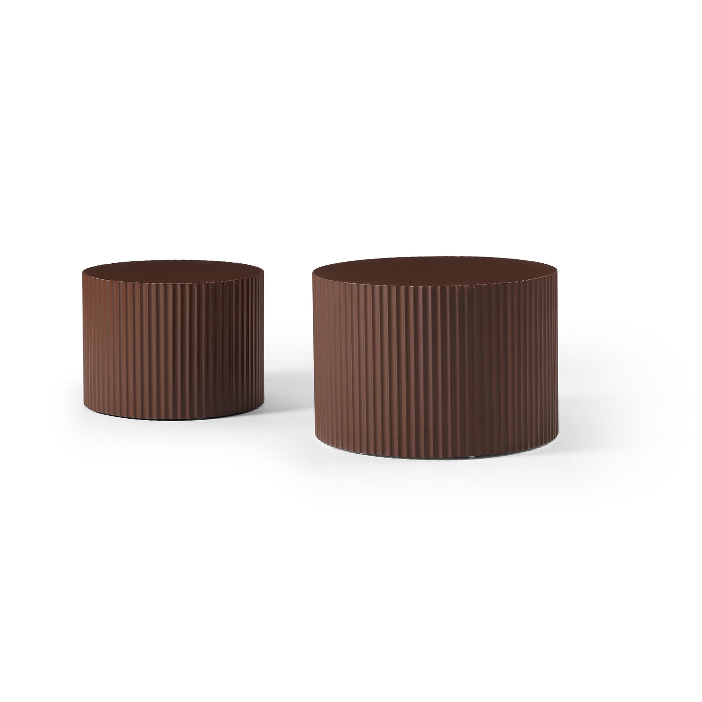 Nesting Table Set Of 2, MDF Coffee Table Set For Living Room Leisure Area,Brown