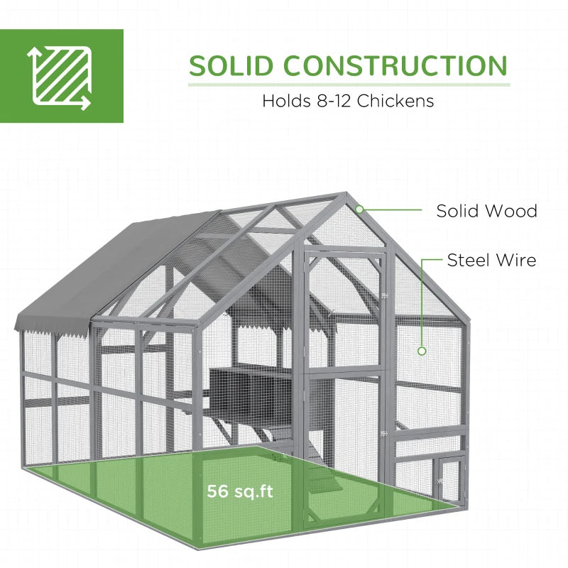 Large Chicken Coop With Nesting Box, Water-Resistant And Anti-UV Cover For 8-12 Chickens, GrayMultiple Packages Shipped. Please Pay Attention To The Dimensions And Weight In The Details.