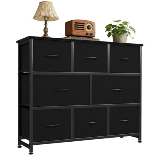 With 8 Fabric Drawers, A Spacious Storage Rack Suitable For A Cloakroom, And A Wooden Tabletop And Frame