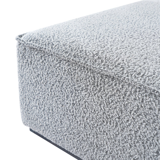 Square Upholstered Ottoman With Black Solid Wood Rubber Feet