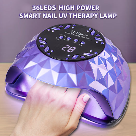 Nail Lamp, Nail Lamp Nail Dryer For All Gel Polish Fast Curing With 4 Timers Removable Base Large Space Automatic Nails Equipment